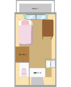 西田学生寮（男子）部屋の間取り図